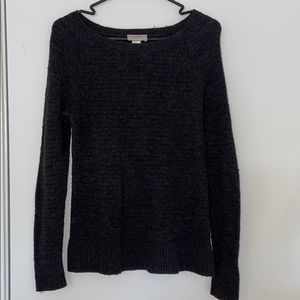 dark gray fitted sweater